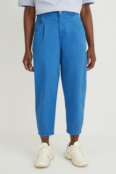 Femmes - Chino - mid waist - tapered fit - bleu