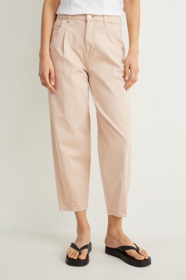 Dames - Chino - mid waist - tapered fit - beige