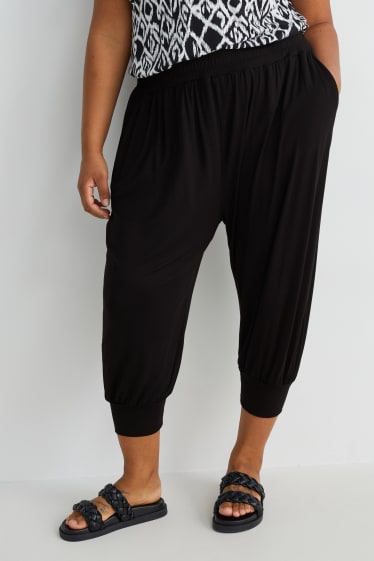Dames - Jersey broek - mid waist - comfort fit - zwart