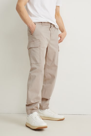 Uomo - Pantaloni cargo - regular fit - tortora