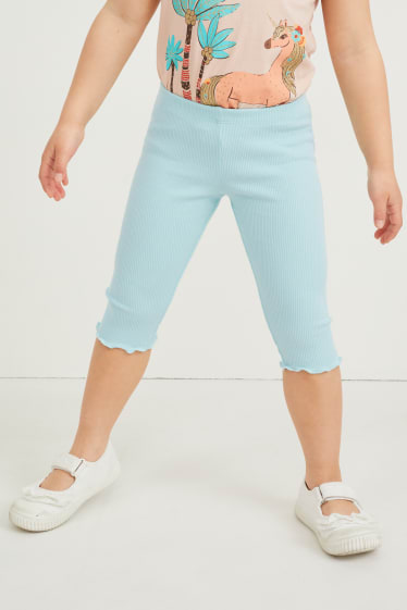 Enfants filles - Lot de 2 - leggings capri - vert menthe