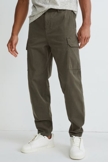 Hommes - Pantalon cargo - regular fit - kaki