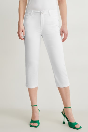 Femmes - Pantalon corsaire - mid waist - regular fit - blanc