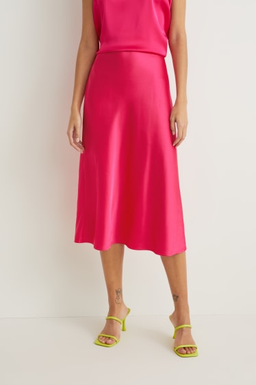 Femmes - Jupe en satin - rose