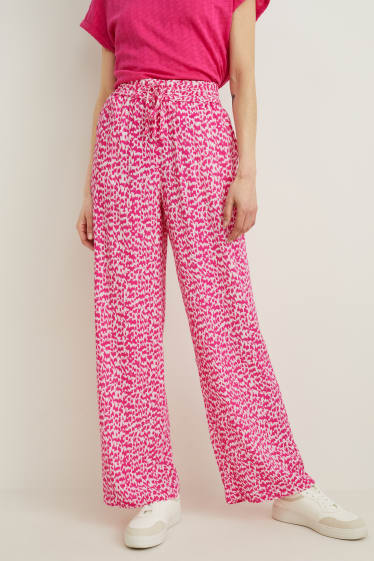 Dona - Pantalons - mid waist - Palazzo - estampat - fúcsia