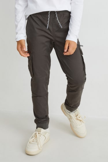 Enfants garçons - Pantalon cargo - gris foncé