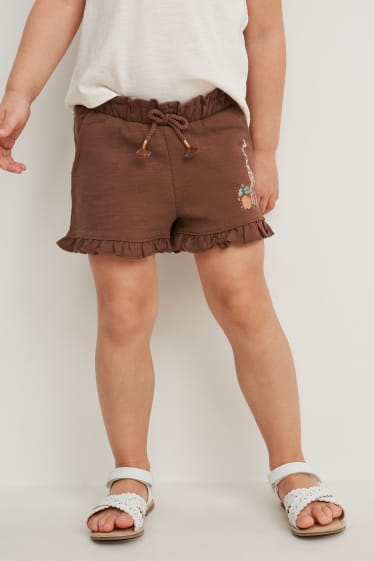 Nena - Paquet de 2 - pantalons curts de xandall - marró fosc