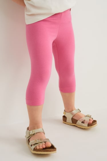 Kinderen: meisjes - Set van 3 - capri legging - fuchsiarood