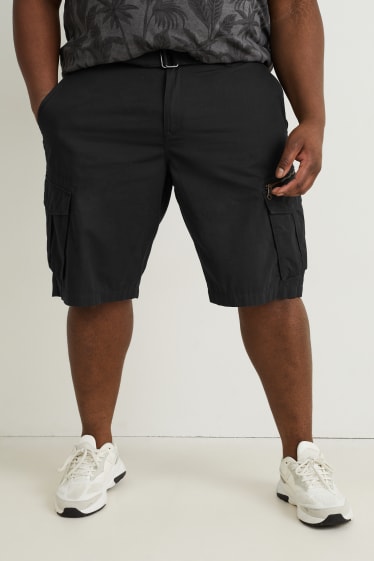 Uomo - Shorts cargo con cintura - nero