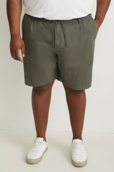 Hommes - Short - lin mélangé - vert