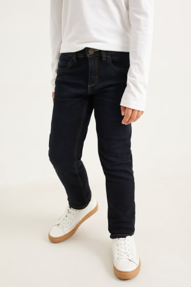 Enfants garçons - Slim jean - jean doublé - jean bleu foncé
