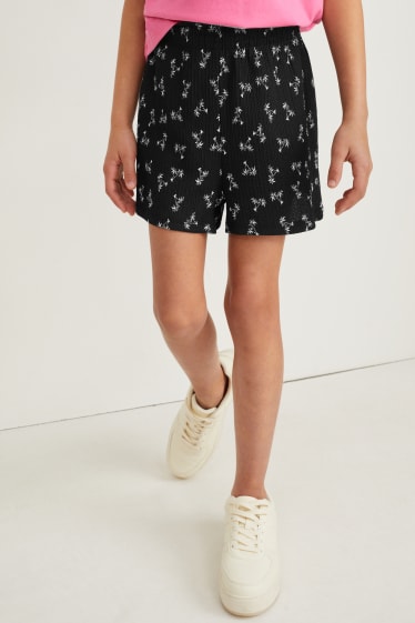 Kinderen: meisjes - Set van 2 - shorts - zwart