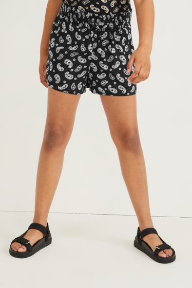 Kinderen: meisjes - Set van 2 - shorts - zwart