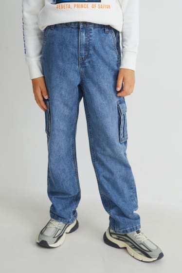 Kinder - Cargo Jeans - jeansblau