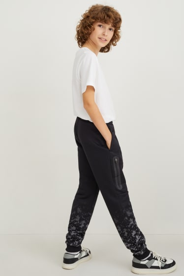 Enfants garçons - Pantalon de jogging - à motif - noir