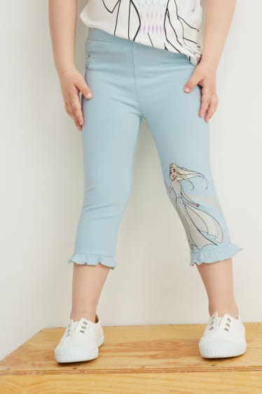 Enfants filles - Lot de 2 - La Reine des Neiges - leggings - bleu clair
