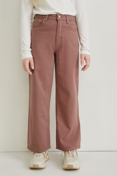 Kinderen: meisjes - Broek - wide leg - bruin