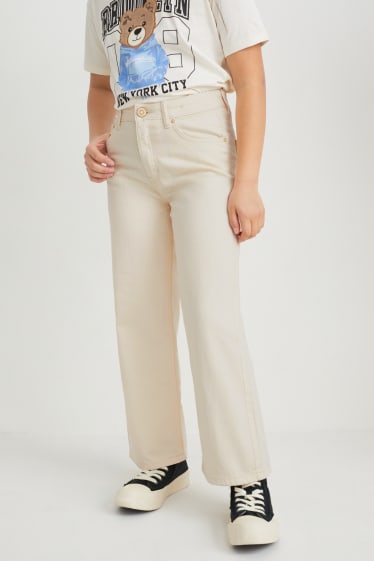Enfants filles - Pantalon - wide leg - beige clair