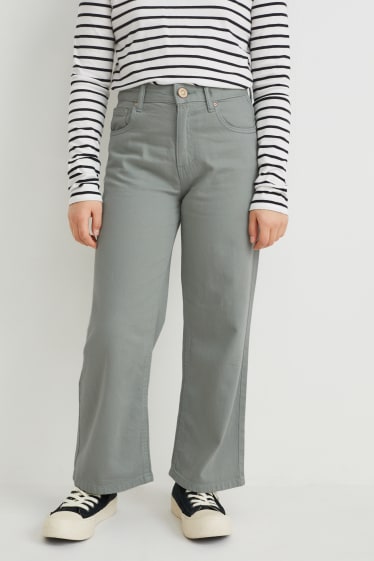 Kinderen: meisjes - Broek - wide leg - lichtgroen