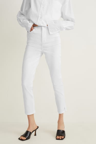Damen - Slim Jeans - High Waist - weiss