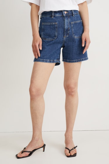 Femmes - Short en jean - high waist - LYCRA® - jean bleu