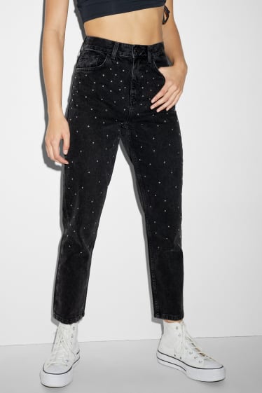 Women - CLOCKHOUSE - mom jeans - high waist - black