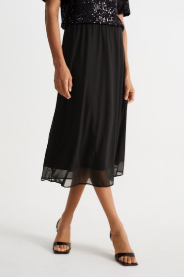 Damen - Mesh-Rock - schwarz