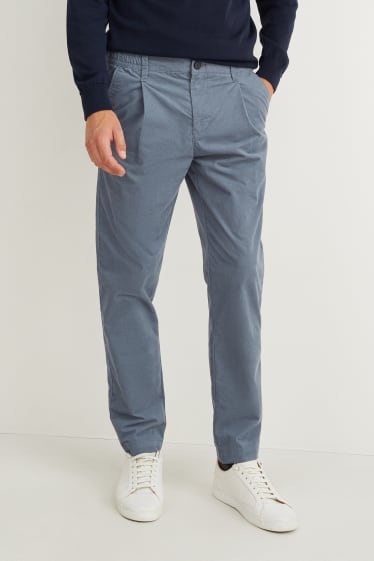 Hommes - Chino en velours côtelé - tapered fit - bleu clair