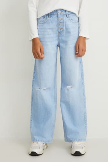 Kinder - Wide Leg Jeans - helljeansblau