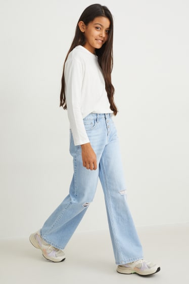 Niños - Wide leg jeans - vaqueros - azul claro