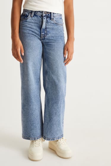 Kinder - Wide Leg Jeans - helljeansblau