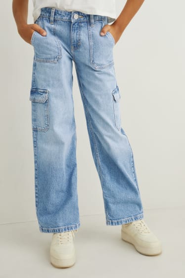 Kinder - Wide Leg Jeans - LYCRA® - helljeansblau