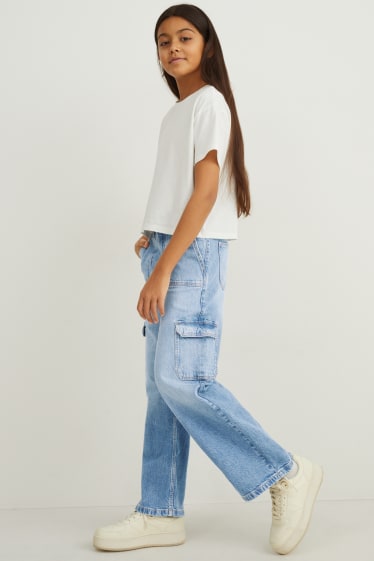 Enfants filles - Wide leg jean - LYCRA® - jean bleu clair