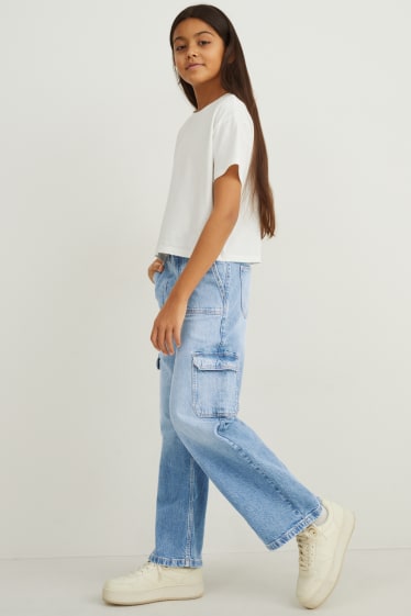 Kinder - Wide Leg Jeans - LYCRA® - helljeansblau