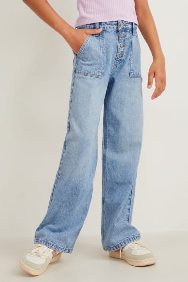 Kinder - Wide Leg Jeans - helljeansblau