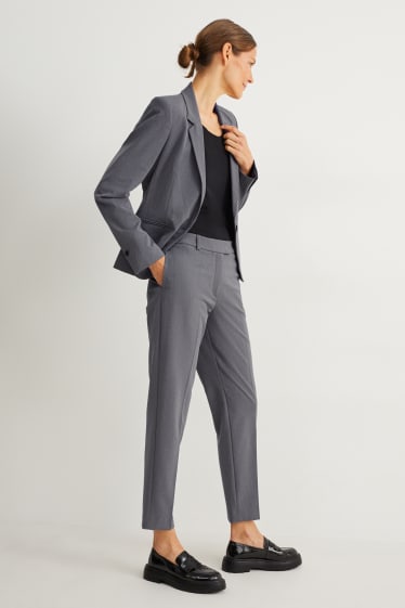Femmes - Pantalon de bureau - mid waist - slim fit - Mix & Match - gris