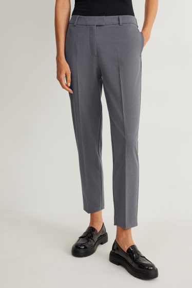 Femmes - Pantalon de bureau - mid waist - slim fit - Mix & Match - gris