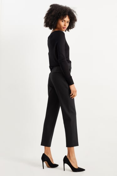 Dames - Broek - high waist - slim fit - zwart