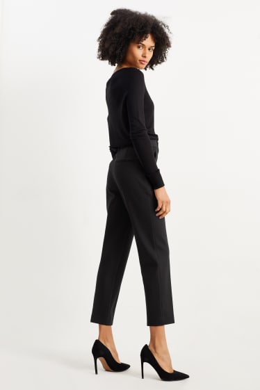 Dámské - Kalhoty - high waist - slim fit - černá