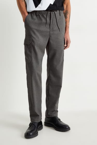 Hombre - Pantalón cargo - tapered fit - Flex - gris oscuro