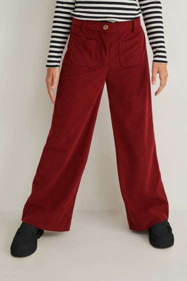 Enfants - Pantalon de velours - rouge foncé