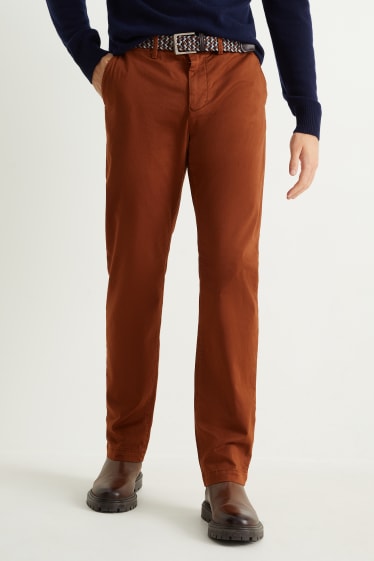 Uomo - Pantaloni chino con cintura - regular fit - havana
