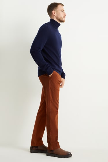 Uomo - Pantaloni chino con cintura - regular fit - havana