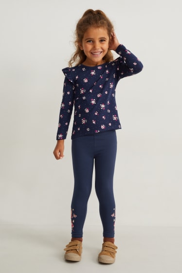 Kinderen: meisjes - Set van 5 - thermolegging - donkerblauw