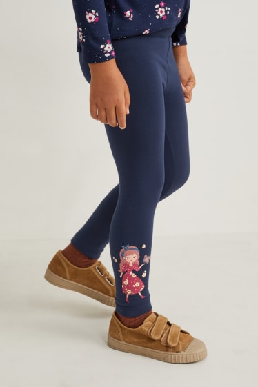 Kinderen: meisjes - Set van 5 - thermolegging - donkerblauw