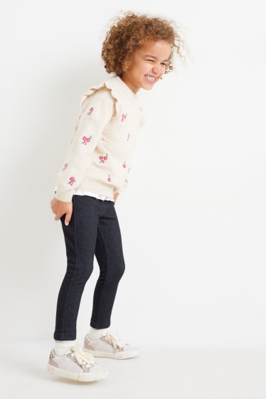 Kinderen: meisjes - Set van 2 - thermolegging - donkerblauw