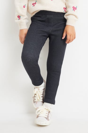 Kinderen: meisjes - Set van 2 - thermolegging - donkerblauw