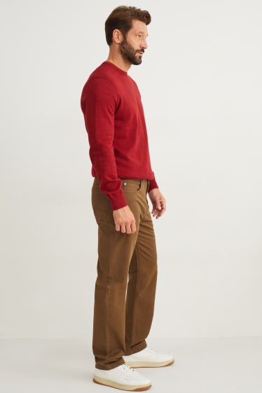 Mężczyźni - Spodnie - regular fit - brązowy