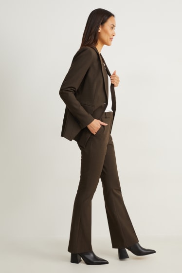 Femmes - Pantalon de bureau - mid waist - coupe évasée - Flex - 4 Way Stretch - marron