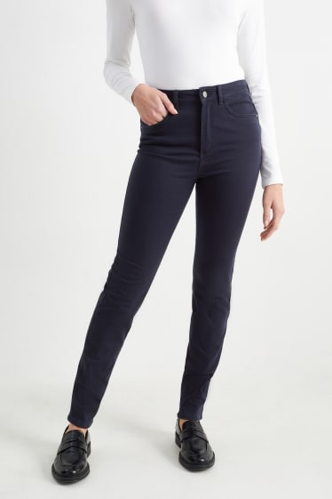 Damen - Stoffhose - High Waist - Slim Fit - dunkelblau